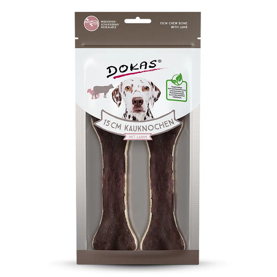 DOKAS Adult Kauknochen mit Lamm 15cm