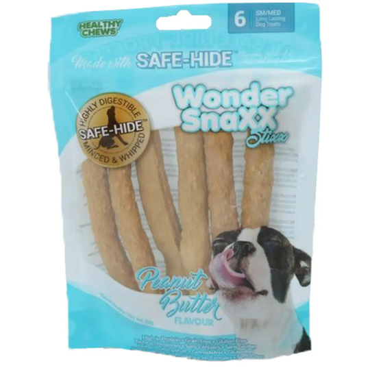 Healthy Chews Hund Snacks Wonder Snaxx Stixx Erdnussbutter