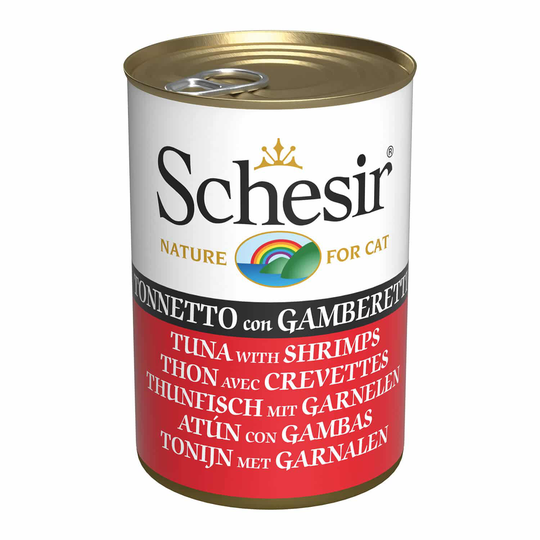 Schesir Nassfutter für Katzen Thunfisch mit Garnelen