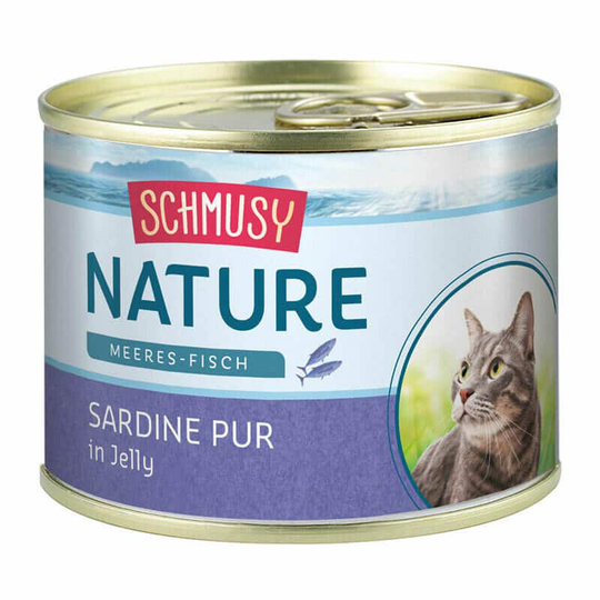 Schmusy Katzen Nassfutter Nature Meeres-Fisch Dosen Sardine pur