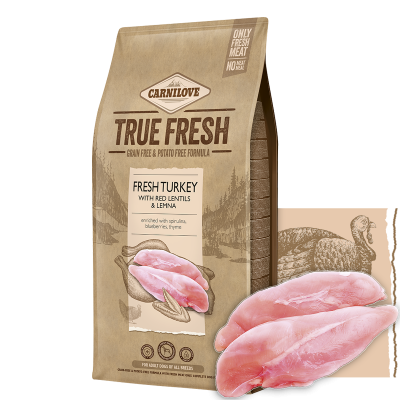 Carnilove Hunde Trockenfutter - Adult True Fresh Turkey with Red Lentils and Lemna
