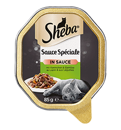 Sheba Nassfutter für Katzen Schale Spéciale - mit Kaninchen und Gemüse in Sauce