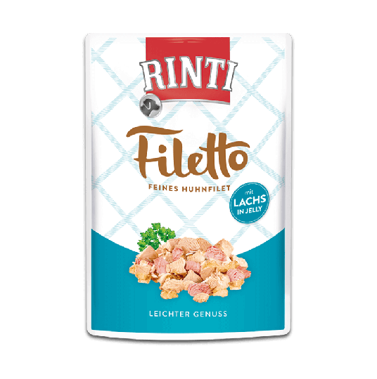 Rinti Filetto Nassfutter für Hunde Huhnfilet mit Lachs