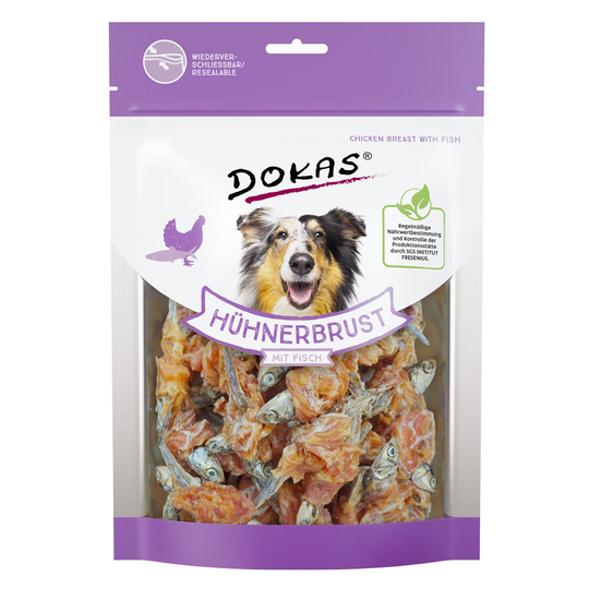 DOKAS Hundesnacks Hühnerbrust mit Fisch 220g