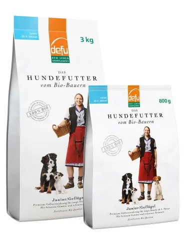 Defu BIO Geflügel Junior Trockenfutter für Hunde - 800g