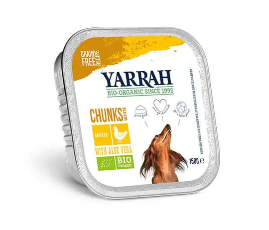 Yarrah Bio Hunde Nassfutter Bröckchen Huhn mit Aloe Vera