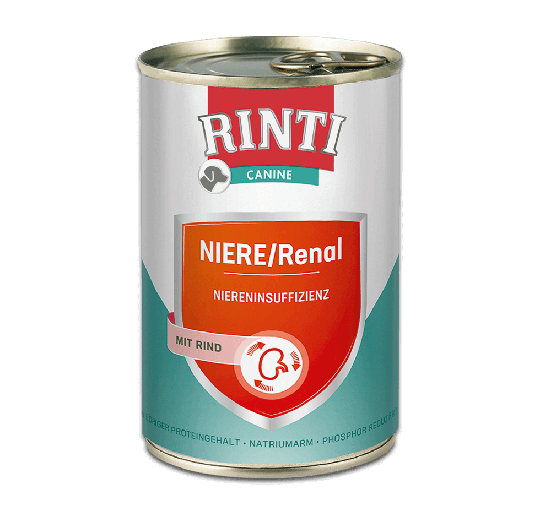 Rinti Canine Nassfutter für Hunde Dose Niere / Renal Rind
