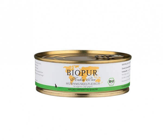 BIOPUR Bio Huhnmuskelfleisch Nassfutter für Katzen