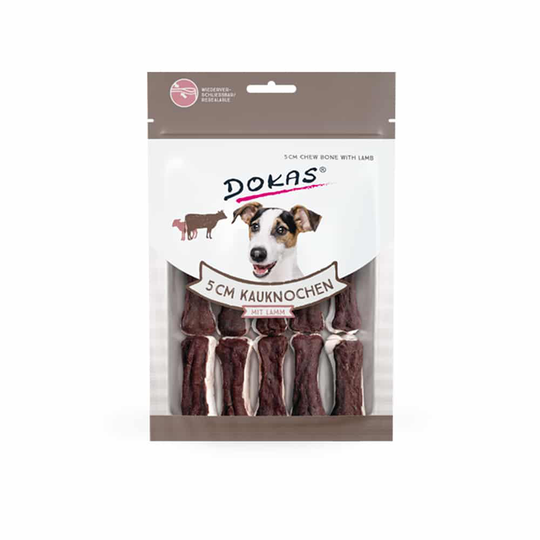 DOKAS Hundesnacks Kauknochen 12 x 5 cm - Lamm