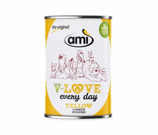 AMI Dog Nassfutter für Hunde V-Love YELLOW