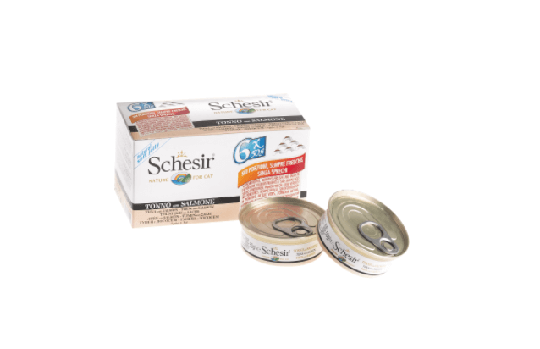 Schesir Nassfutter für Katzen Multipack Thunfisch mit Lachs
