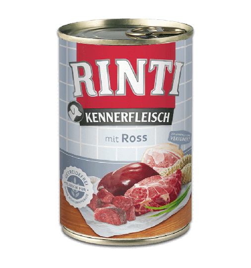 Rinti Kennerfleisch Nassfutter für Hunde Dose Ross