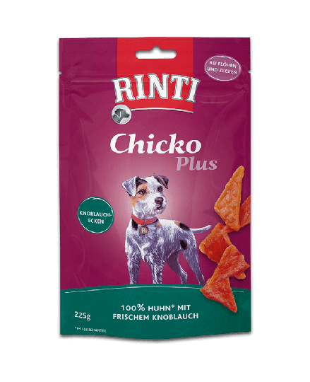 Rinti Chicko Plus Snacks für Hunde Knoblauchecken