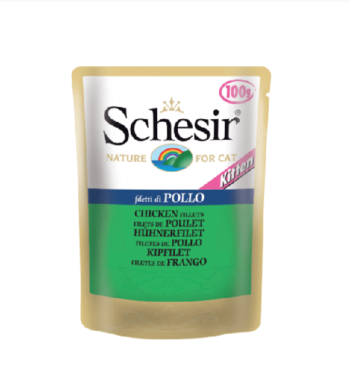 Schesir Nassfutter für Katzen Jelly In Beutel Hühnerfilet Kitten