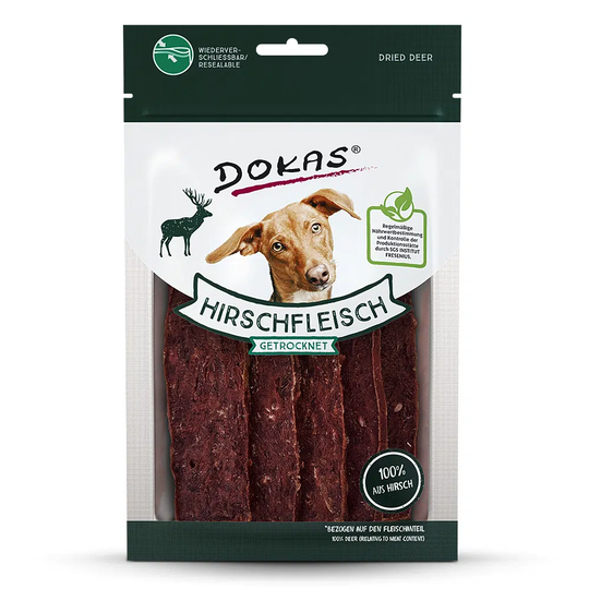 DOKAS Hundesnacks Adult Hirschfleisch getrocknet 60g