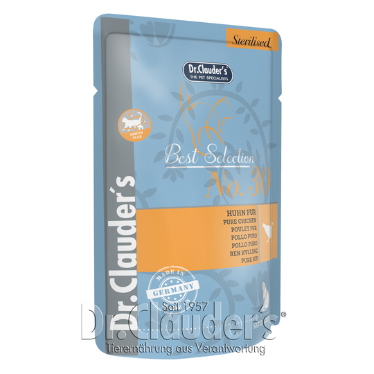 Dr Clauder Nassfutter für Katzen Best Selection Sterilised No 30 Huhn Pur