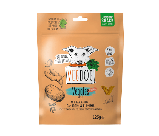 Vegdog Trainings Hunde Snacks VEGGIES immune mit Sanddorn