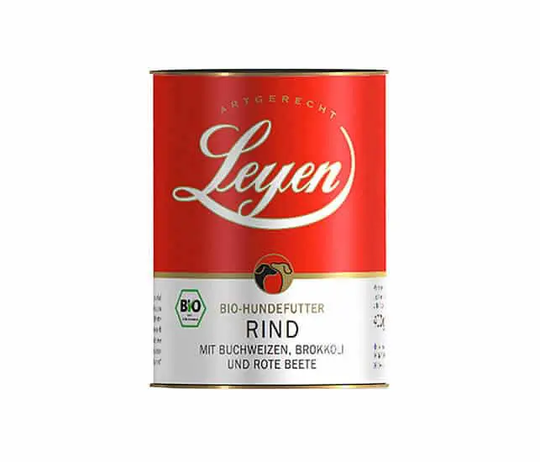 Leyen Bio Nassfutter für Hund Rind mit Buchweizen, Brokkoli, Roter Beete