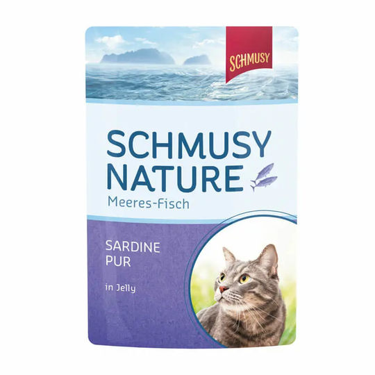 Schmusy Nassfutter Nature Meeres-Fisch Frischebeutel Sardine pur