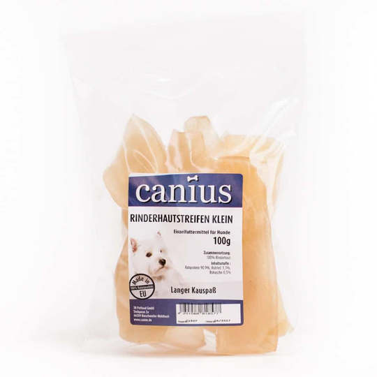 Canius Hundesnacks Rinderhautstrei klein 100g
