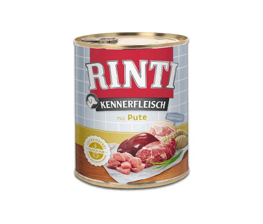 Rinti Kennerfleisch Hunde Nassfutter-Dose Pute 800g