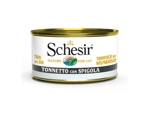 Schesir Nassfutter für Katzen Dosen Jelly Thunfisch+Wolfsbarsch