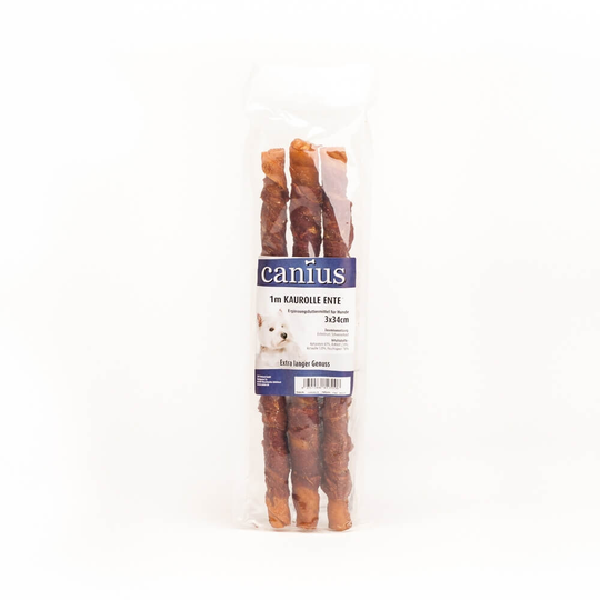 Canius Hunde Snacks 1m Kaurolle Ente 3x34cm