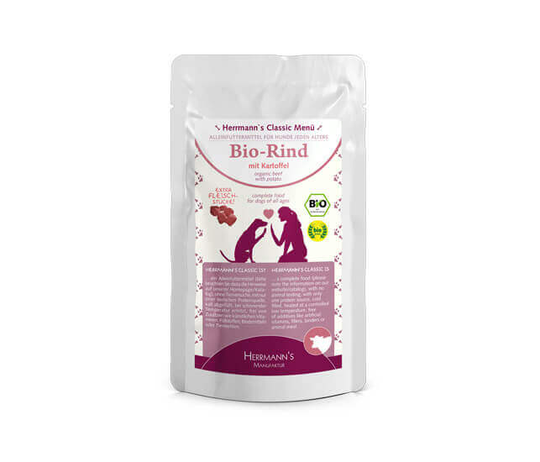 Herrmanns BIO Rind mit Kartoffel nassfutter für Hunde
