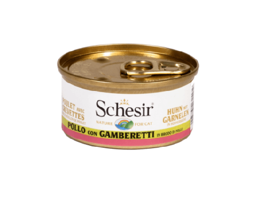 Schesir Nassfutter für Katzen Hühnerfilet mit Garnelen