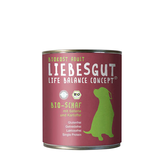 Liebesgut BIO-Schaf Nassfutter für Hunde mit Sellerie und Kartoffel - 800g