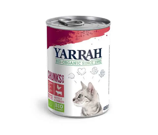 Yarrah Bio Katzen Nassfutter Bröckchen Huhn und Rind