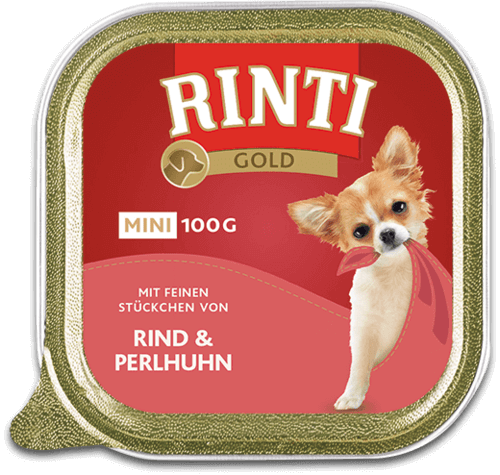 Rinti Gold MINI Rind & Perlhuhn Nassfutter für Hunde