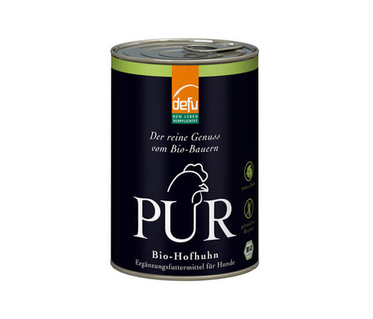 Defu BIO PUR Hofhuhn-Nassfutter für Hunde - 800g