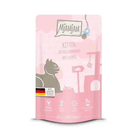 MjAMjAM Katzen Nassfutter Kitten saftiges Hühnchen mit Lachsöl