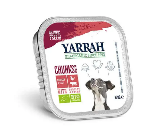 Yarrah Bio Hunde Nassfutter Bröckchen Rind mit Petersilie und Thymian