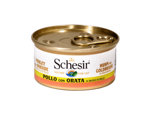Schesir Nassfutter für Katzen Hühnerfilet mit Goldbrasse