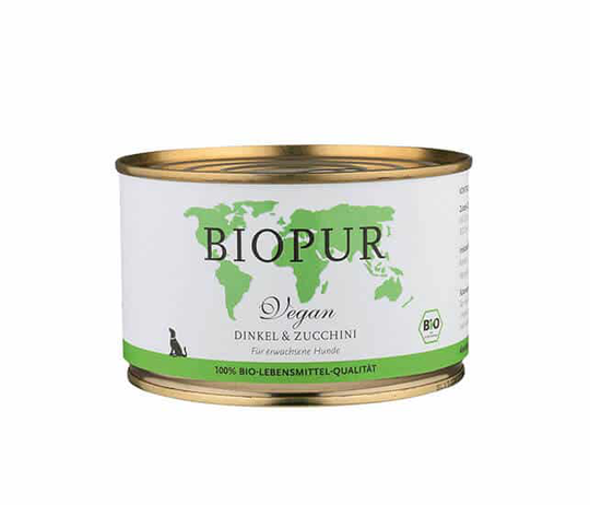 BIOPUR - Hundefutter Feucht - Vegan Bio Dinkel & Zucchini