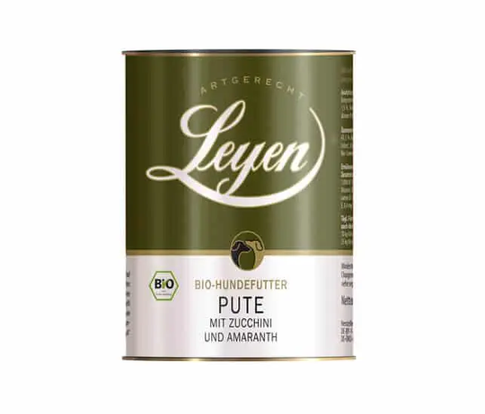 Leyen Bio Pute mit Zucchini und Amaranth Nassfutter für Hunde - 410g