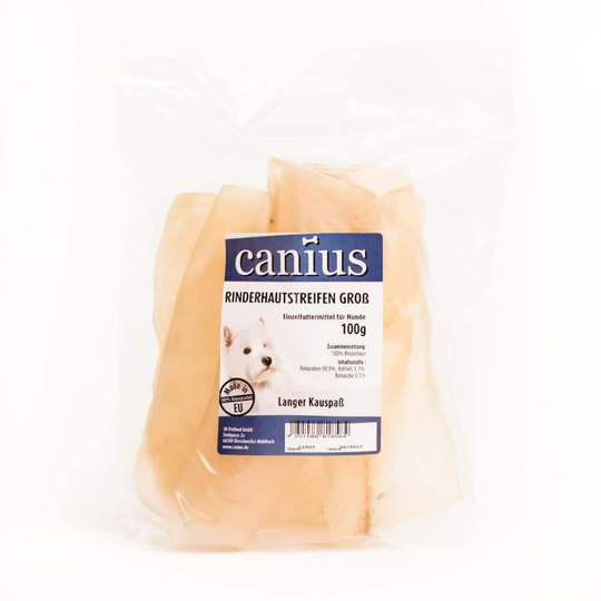 Canius Hundesnacks Rinderhautstrei.Groß 100g
