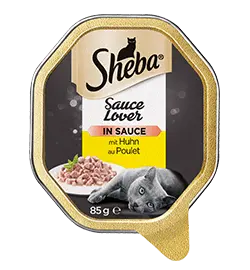 Sheba Nassfutter für Katzen Schale Sauce Lover mit Huhn