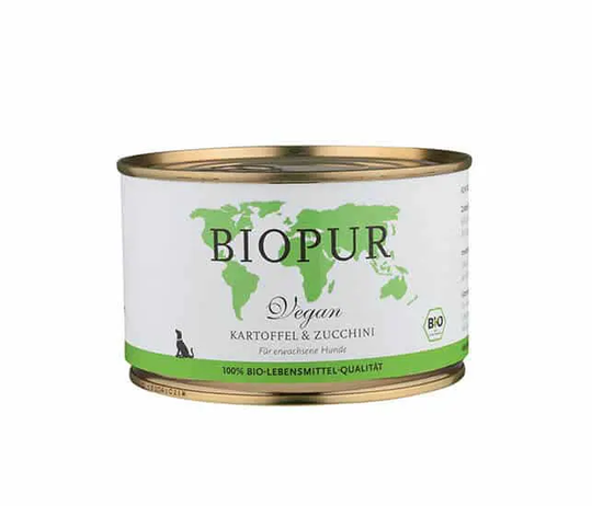 BIOPUR Bio Vegan, Kartoffel & Zucchini Nassfutter für Hunde
