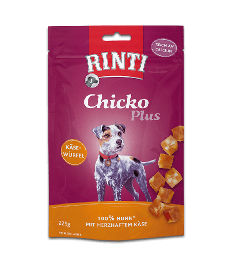 Rinti Chicko Plus Snacks für Hunde Käsewürfel mit Huhn