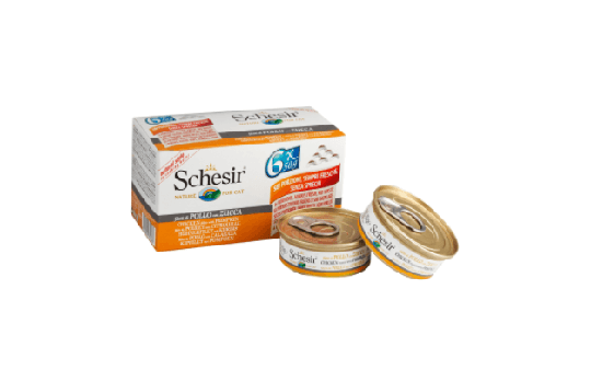 Schesir Nassfutter für Katzen Multipack Natural Huhn mit Kürbis