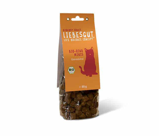Liebesgut Bio Katzen snack Rinder-Minis