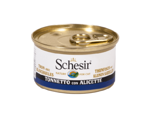 Schesir Nassfutter für Katzen Dosen Jelly Thunfisch mit Sardellen