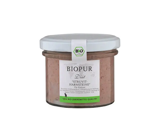 Biopur Struvit-Harnsteinen Diätfutter im Glas Nassfutter für Katzen
