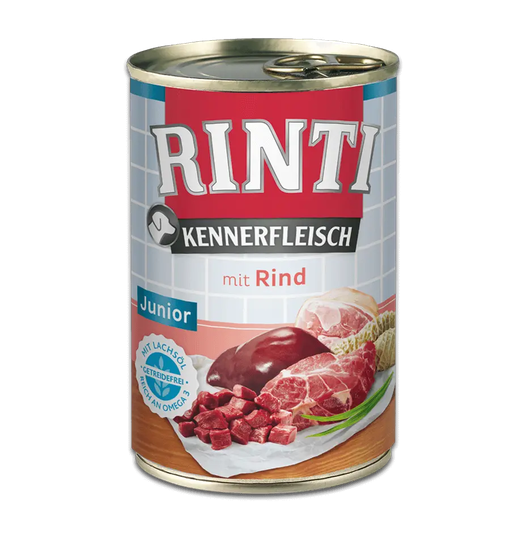 Rinti Kennerfleisch Nassfutter für Hunde Dose Junior - mit Rind