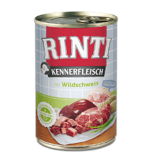 Rinti Kennerfleisch Nassfutter für Hunde Dose Wildschwein