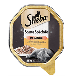Sheba Nassfutter für Katzen Schale Sauce Spéciale - mit Putenhäppchen