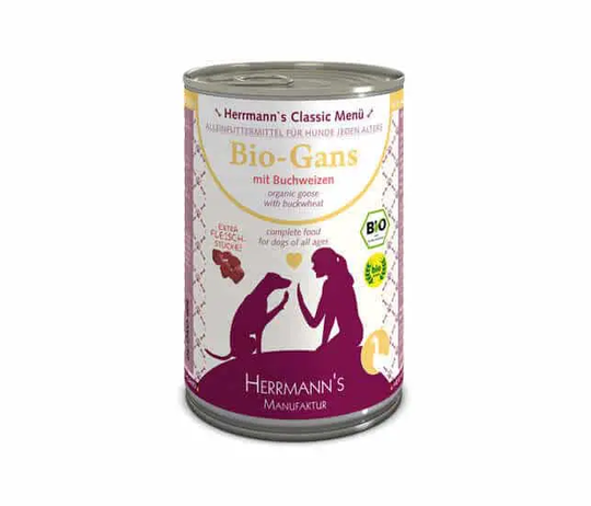 Herrmanns BIO Gans mit Buchweizen Nassfutter für Hunde
